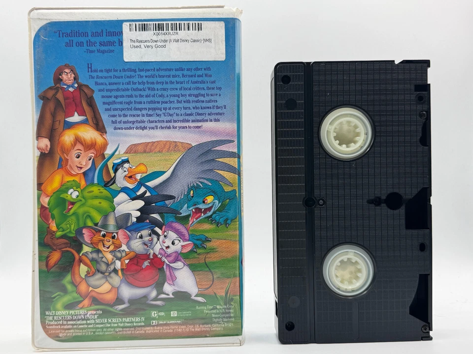 Disney's The Rescuers Down Under Black Diamond VHS Clamshell, TESTED AND WORKING - Image 2 of 4