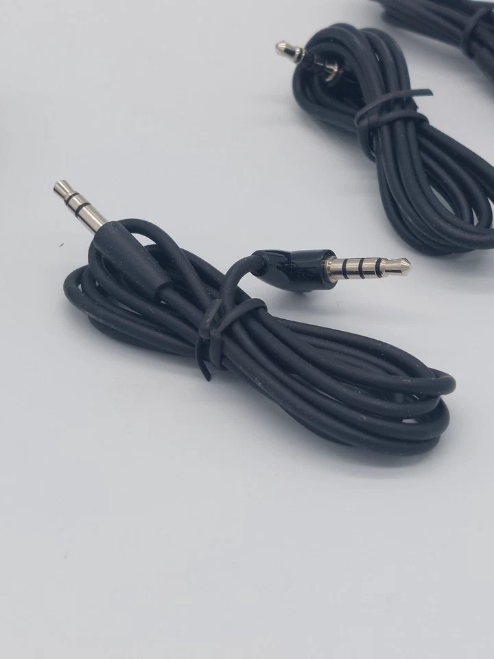 4 Car Audio Cable AUX Cords W/ Microphone For Phones Headphones HandsFree - 3-FT - Image 2 of 4