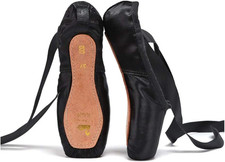 Professional Vanassa Ballet Pointe Shoes Satin Dance Slipper Flats with Toe Pad