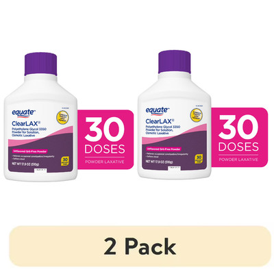 Equate ClearLax Polyethylene Glycol 3350 Powder Solution Unflavored 30 Dose 2Pk