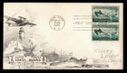 DR WHO 1945 FDC COAST GUARD LOWRY WWII PATRIOTIC CACHET PAIR R42489