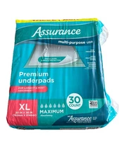 Assurance Unisex Premium Quilted Underpad, Maximum Absorbency, XL (30 Count)