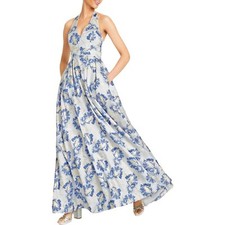 Speechless Blue Metallic Halter Evening Formal Dress Gown Size 0 New with Tags