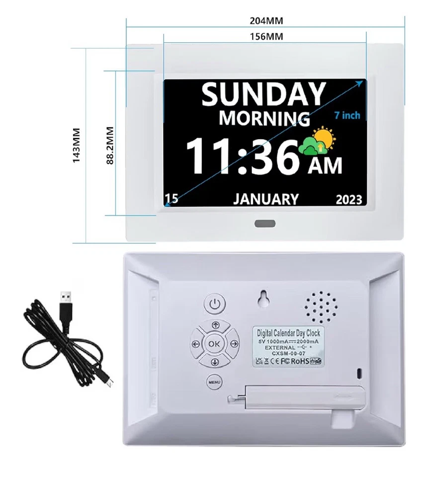 Large LCD Digital Clock Wall Alarm - Image 3 of 3