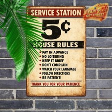 Funny Pay Toilet Sign Retro Aluminum Metal Wall Decor Indoor Rustic 8x12