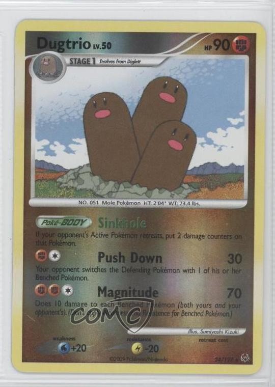 Dugtrio Reverse Foil Pokémon Platinum #24 2009