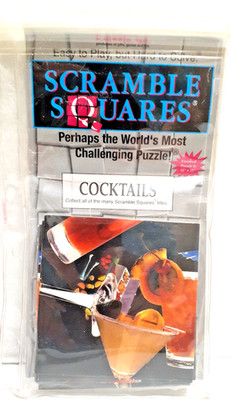 Vintage B. Dazzle Scramble Squares COCKTAILS 9 Piece Puzzle Complete 12'' x 12''