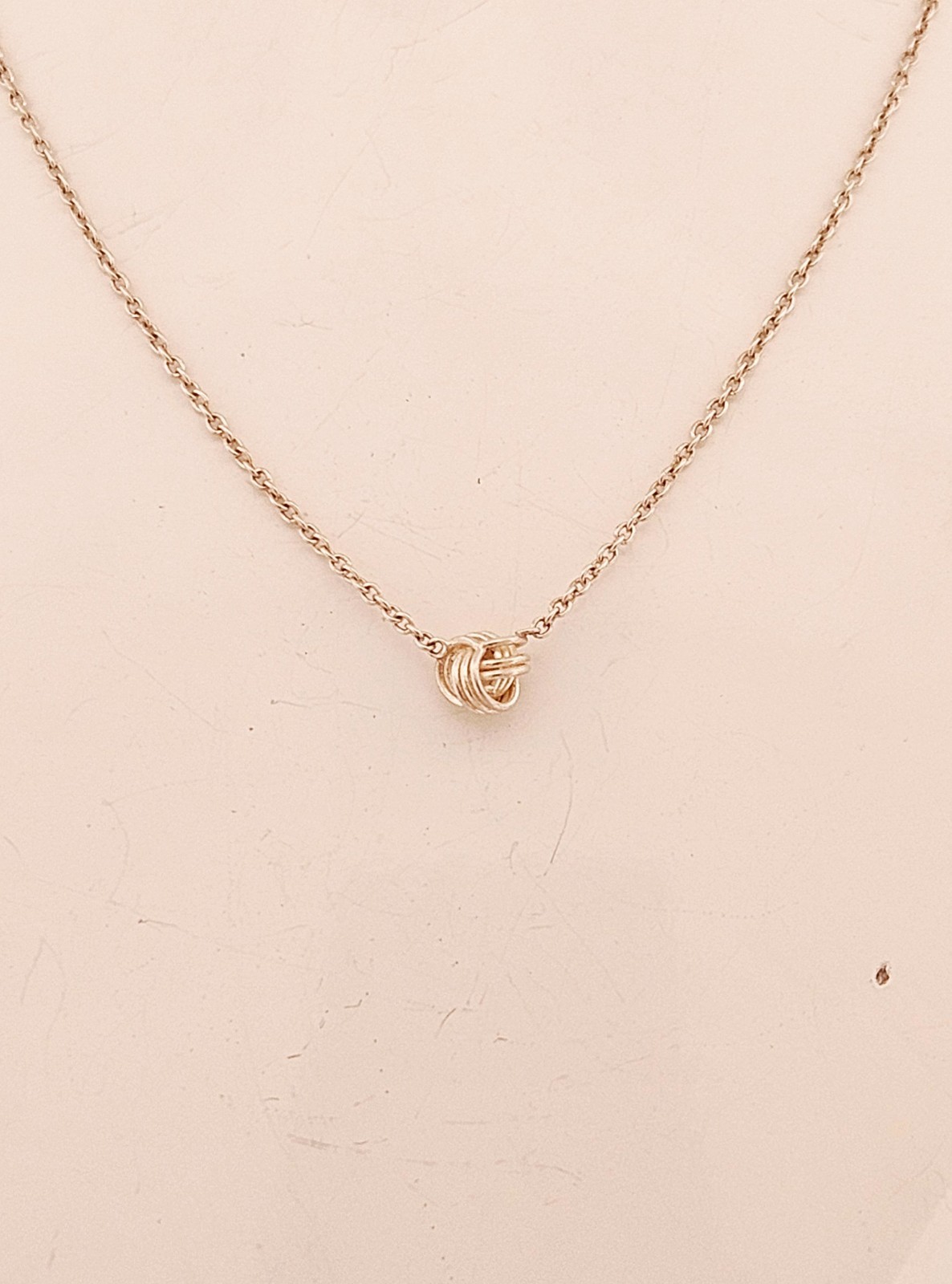 "Jewel Mint sterling silver love knot adjustable necklace 19\""
