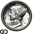 1917-S Mercury Dime, Nice Strong Bands, Choice BU++