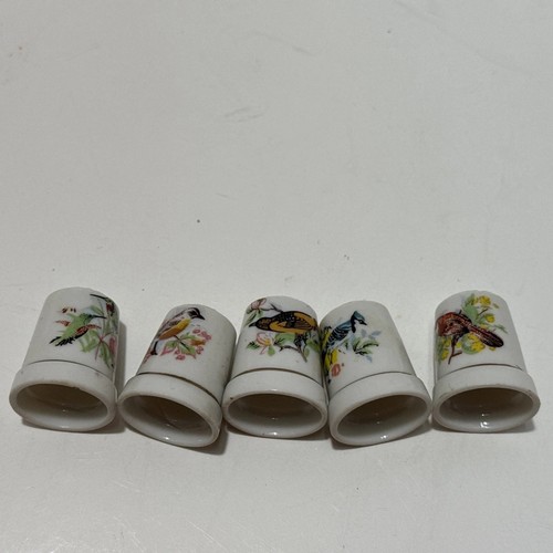 Vintage Danbury Mint Bird Thimbles Set of 5