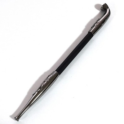 Japanese KISERU Smoking Pipe Tsuge Black Chrome Brass Wood Spider