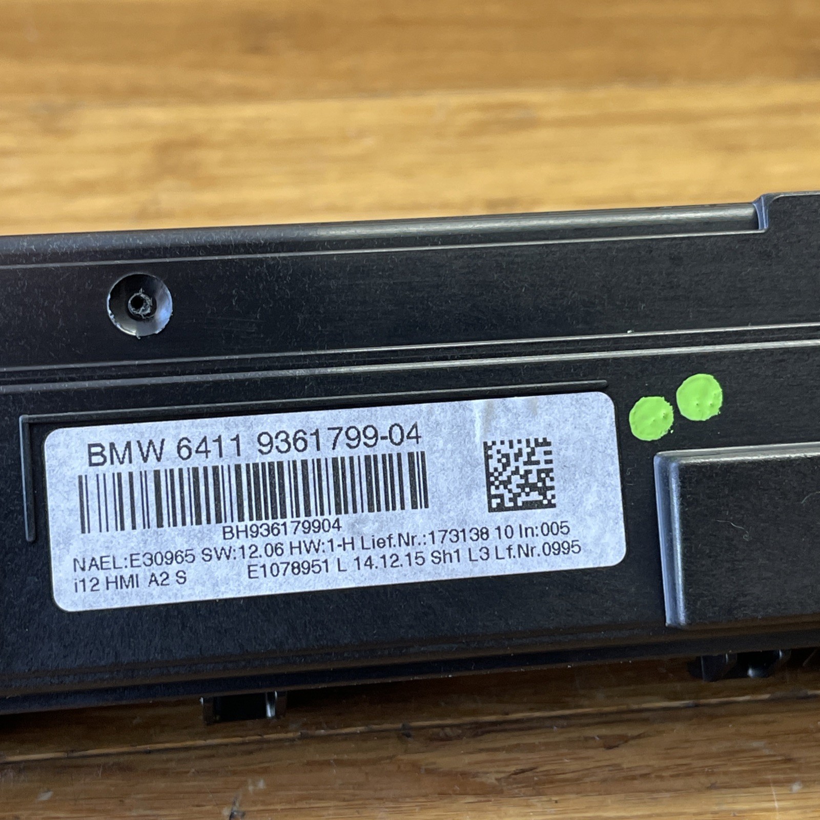 2014-2017 BMW I8 I12 HVAC Climate Control Switch Panel Assembly OEM *NOTE*