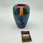 Poole Pottery Infusion Glazed Manhattan Vase In Primary Colour Abstract Design