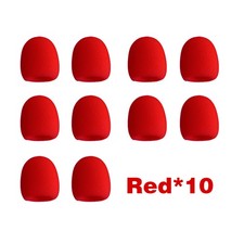 10 Pcs of Red Microphone Covers With Sponge Covers And Thickened Microphones