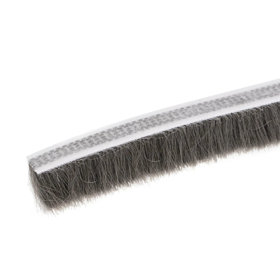 Brush Weather Strip Adhesive Felt Door Seal Strip 197Inch L X 0.6 Inch Gray - Image 3 of 4
