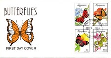 Guyana 1989 FDC - Butterflies - Georgetown - Block Of 4 - J26338