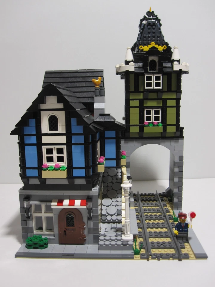 Lego Custom Modular Building Haus Village Train Station Moc - Bild 2 von 4