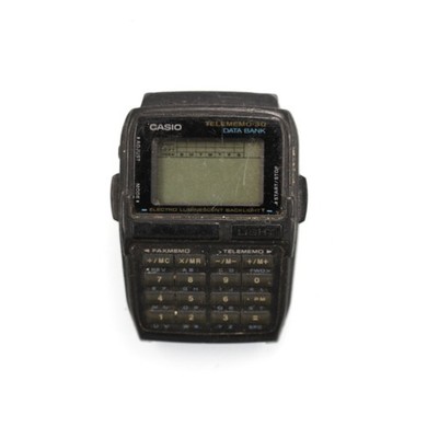 Casio Telememo 30 Uhr Herren Kunststoff Schwarz Rechner Licht Funktionsfähiges