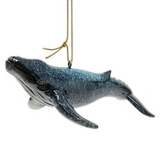 Blue Humpback Whale Christmas Tree Ornament
