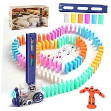 Kids Domino Train Toy Set, Automatic 120 Pcs Dominoes Train Toys with Lights