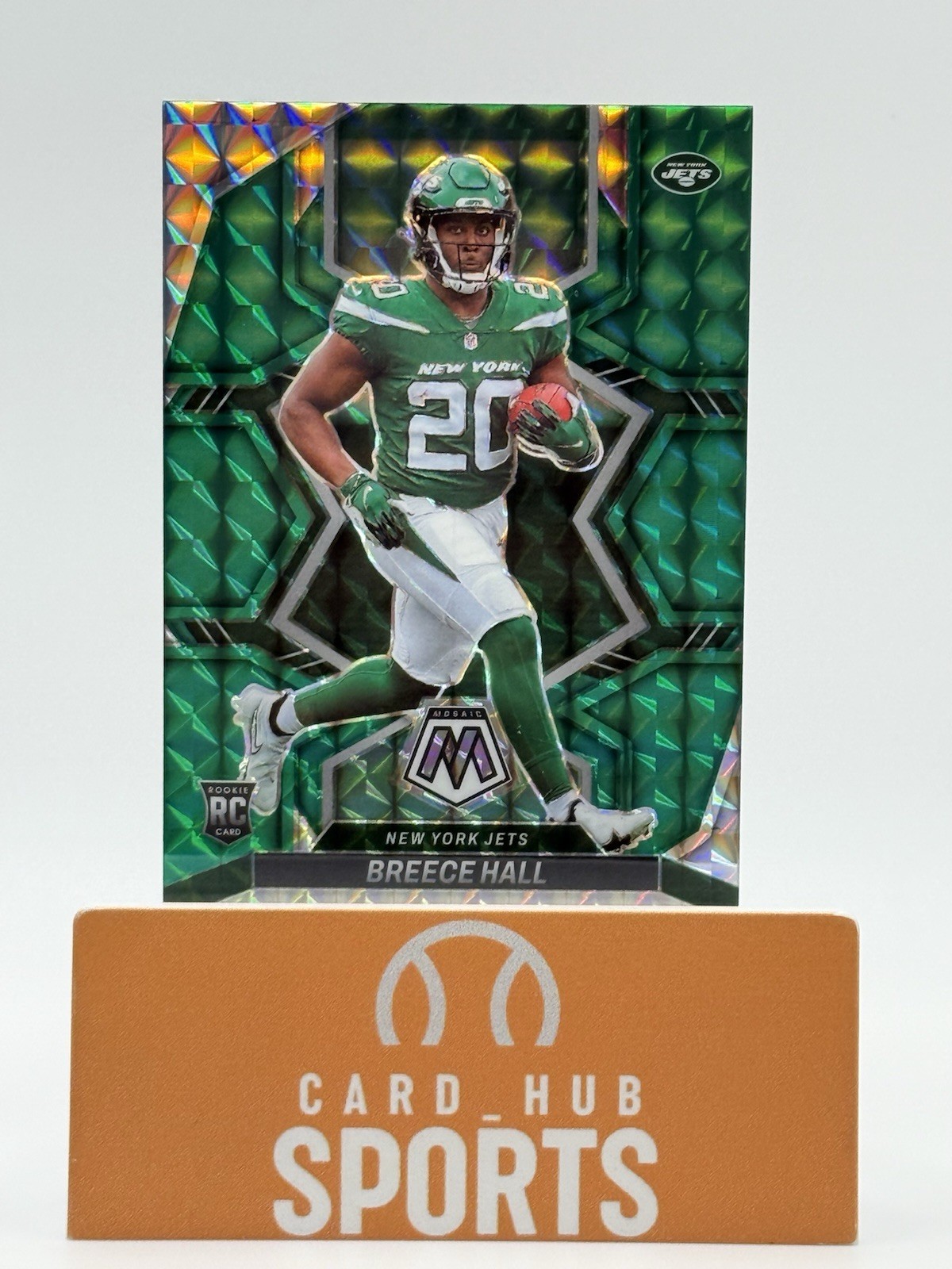 2022 Panini Mosaic Breece Hall RC Rookie Green Mosaic Prizm #307