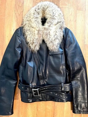 Tom Ford Periode Yves Saint Laurent Rive Gauche Leather Riders Coyote Fur