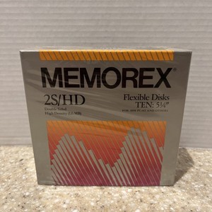 Memorex 2S/2D Double Sided High Density 5.25" Floppy Disk 10 Pack Sealed NEW!