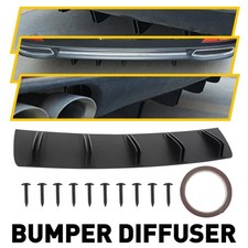 Rear Bumper Lip Spoiler Shark Fin Spoiler Wing Lip Diffuser Matte Black For VW H