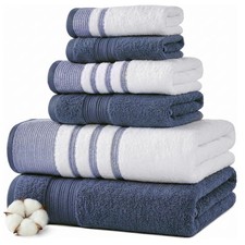 6 Piece Bath Towel Set 2 Towels 2 Hand 2 Washcloths 100 Cotton