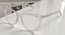SAINT LAURENT SL 548 SLIM OPT 004 Cat Eye Acetate Beige 55 mm Women's Eyeglasses