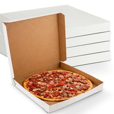 MT Products 16'' x 16'' x 1.9'' Extra Thin White Paperboard Pizza Boxes, Pack of 10