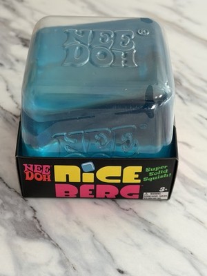 NeeDoh Nice Berg Cube XL Squish Stress Toy Fidget Squishy New Blue Nee Doh