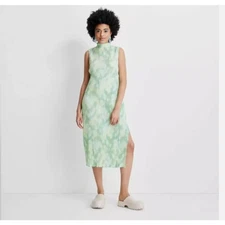 Future Collective Gabriella Kareffa Women's Sz XXS Watercolor Plisse Midi Dress 