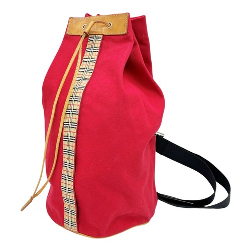 Burberry Blue Label Canvas Nova Check One Shoulder Body Bag Red from Japan