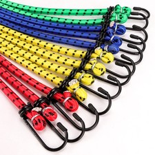 -Bungee Cords with Hooks, 12 Pack Elastic Bungee Straps Includes 40",32", 24"...
