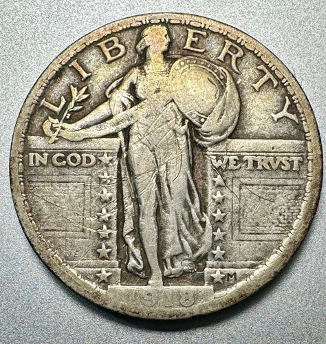 1918  STANDING LIBERTY QUARTER   FINE DETAILS  BETTER DATE #1422