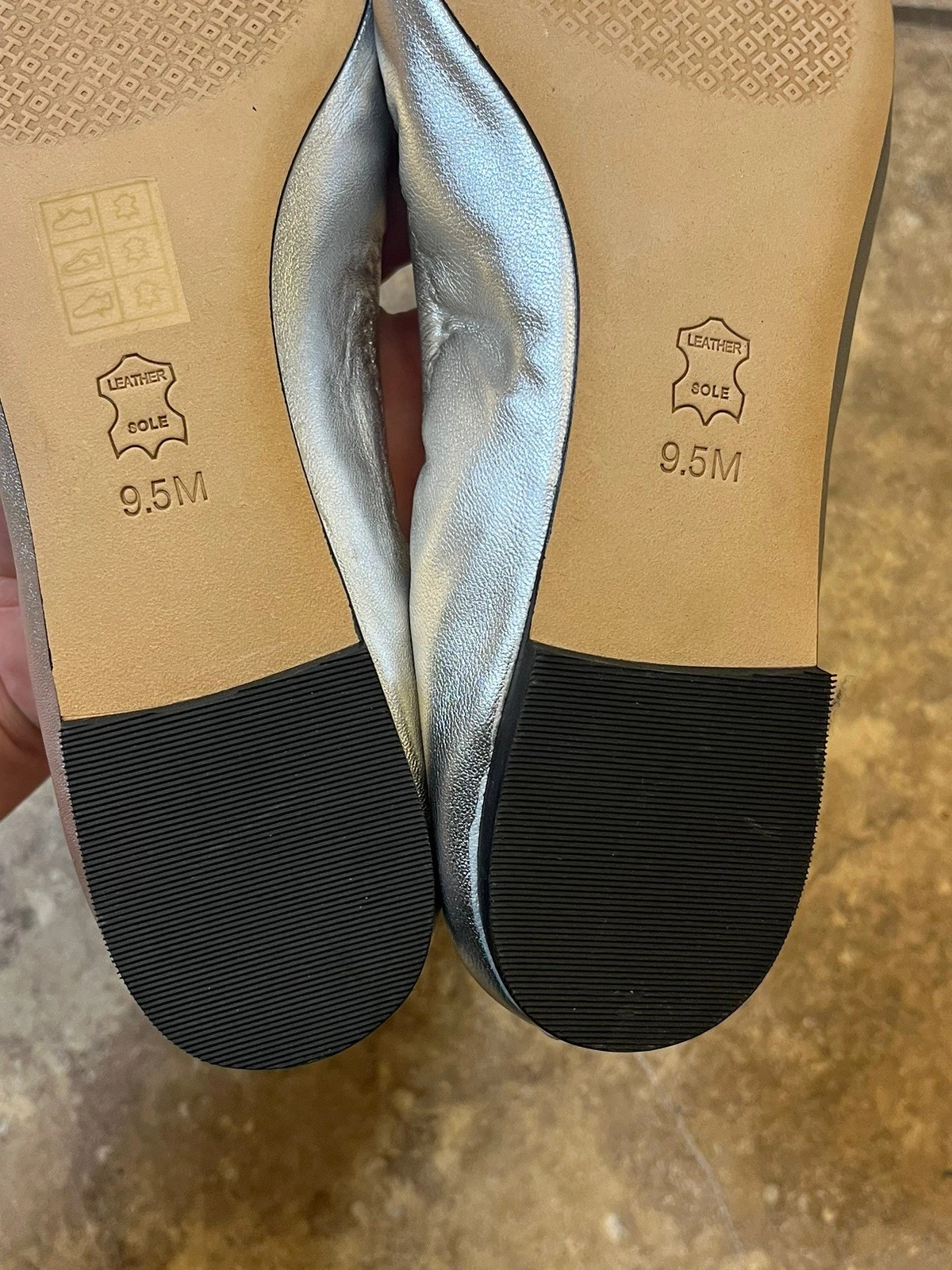 Ballerine Tory Burch Liana strass argento pelle metallizzata misura 9 5