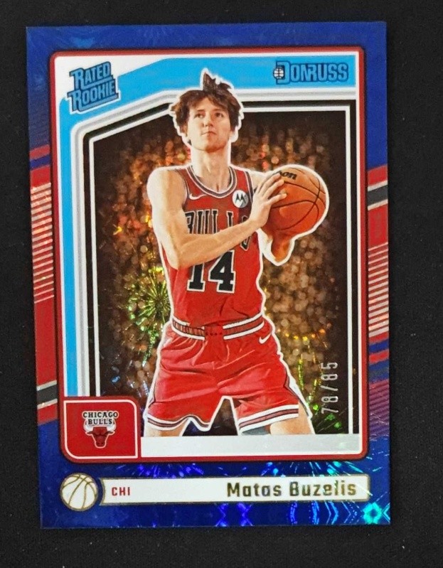 Matas Buzelis 2024-25 Panini Donruss Rated Rookie Blue Fireworks 78/85 RC #240
