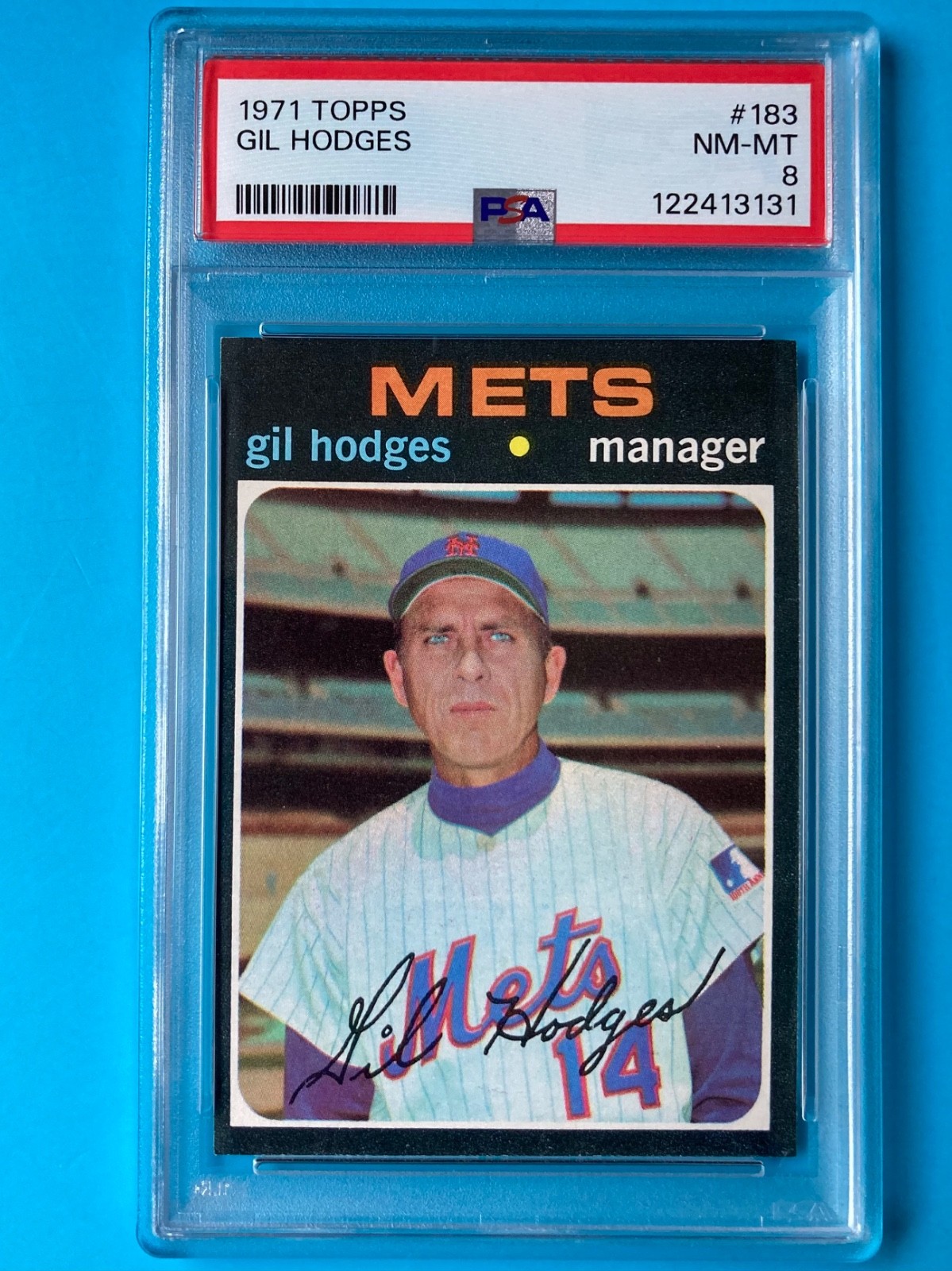 1971 topps #183 Gil Hodges New York Mets NM/MT PSA 8
