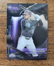 2026 Topps Chrome Black Xavier Edwards Purple Refractor /75 Marlins #64