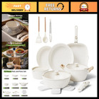 19-Piece Non-Stick Ceramic Cookware Set, Removable Handles, PFAS-Free, Induction