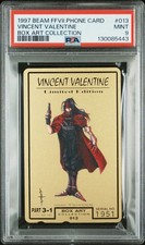1997 BEAM FINAL FANTASY VII BOX ART COLL PHONE CARDS VINCENT VALENTINE PSA 9