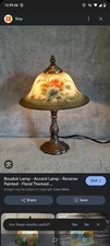 vintagestyle lamplikely a Dale Tiffany hand-painted glass shade Floral design