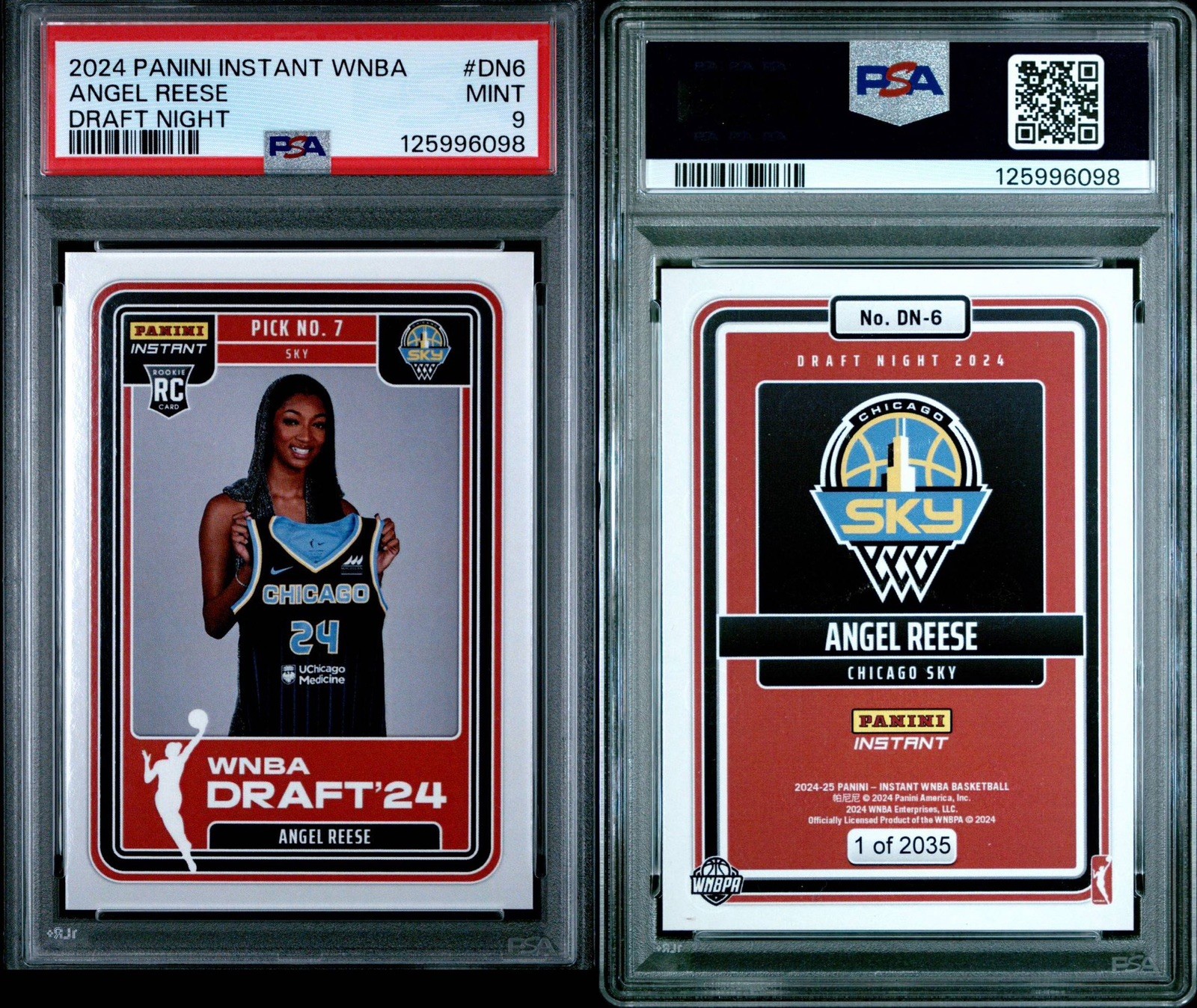 ANGEL REESE  2024 Panini Instant WNBA Draft Night  #DN6 ROOKIE PSA 9 Chicago RC view 3