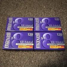 Maxell Hi8 XR-Metal 120 min Recordable Digital8 Camcorder Tapes - 4 Pack