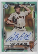 2021 Bowman Draft Chrome Pick Aqua Lava Refractor /199 Matt Mikulski Auto 0q4s
