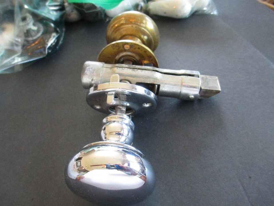 Juego de placas de pomo de puerta National Brass Company Patd 1921 28 C106 Foto 4 de 4