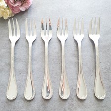 Christofle Rubans Cake Fork 6pcs Silverplate Flatware Excellent