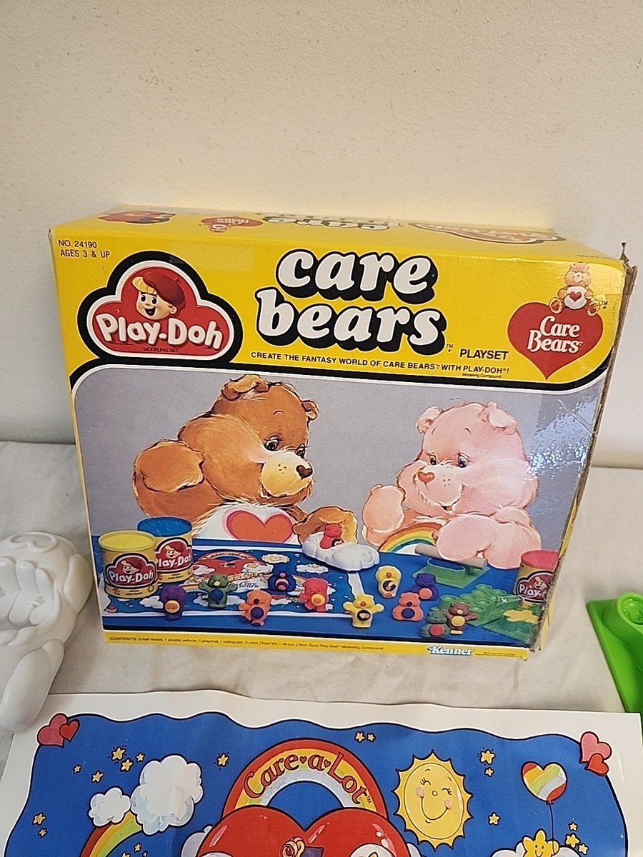 Vintage CARE BEARS Play Doh Set #24190 Molds Mat Car 80'S KENNER