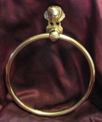 GERMAN WIREHAIRED POINTER Bronze Towel Ring!